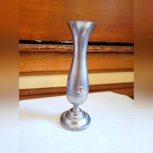 Elegant Stieff Pewter Bud Vase w/ genuine diamonds and an emerald